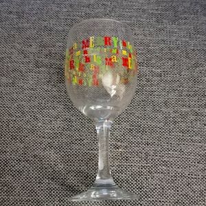 Christmas wine glass